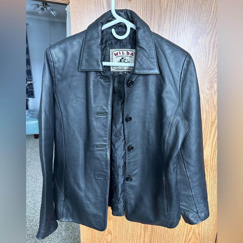 Vintage Leather Jacket- WILDA-medium